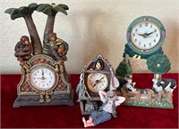D - LOT OF 3 COLLECTIBLE CLOCKS (L63)