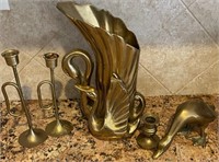 D - CANDLE HOLDERS, ART DECO STYLE VASE, FIGURINES