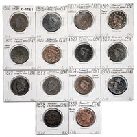1816-1839 US Large Cents [14 Coins]