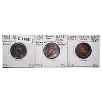 1804-1835 US Half Cents [3 Coins]