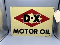 DX Motor Oil sign, 20Wx14T, dated 1952, SST