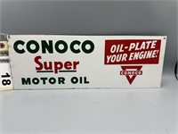 Conoco Super Motor Oil sign, 17Wx6T SST