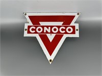 Conoco triangle pump plate, 8 3/4Wx7 1/2T