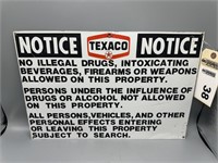 Texaco Notice sign, SST, 18Wx12T