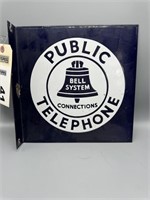 Bell System Public Telephone SSP flange sign