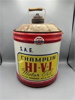 Champlin Hi-V-I 5 gal motor oil can