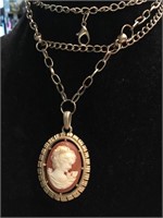 ANTIQUE SHELL CAMEO VICTORIAN, DOUBLE SIDED