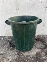 Green garbage bin