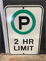 Road sign- Parking 2 Hr limit