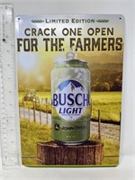 Metal sign- John Deere/Busch Beer