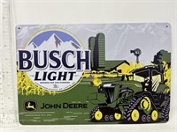 Metal sign- John Deere/Busch Beer