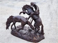 Large Western Bronze Sculpture Russell / Remington