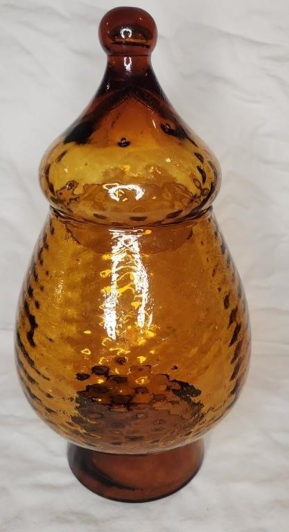 EMPOLI Italy Optic Amber Art Glass Apothecary
