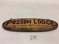 Possum lodge plaque