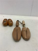 Wooden shoe stretchers and souvenir shoes