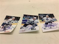 Three signed photographs of Mapleleaf players