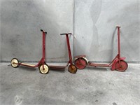 3 x Vintage CYCLOPS Child’s Scooters