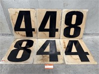 6 x Perspex Service Station Numbers - 380 x 480
