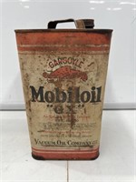 MOBILOIL “GX” GARGOYLE 1 Gallon Tin With Contents
