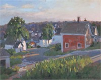 Eugene Quinn Jr. Oil on Canvas Houses in Landscape
