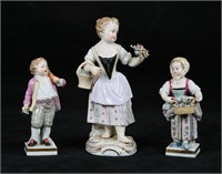 3 Meissen Porcelain Figurines