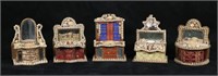 5 Sailor's Valentine Folk Art Shell Vanity Boxes