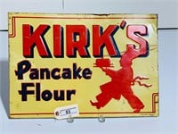 Embossed Tin Kirks Pancake Flour Sign