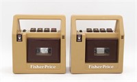 (2) 1980 Fisher Price Cassette Tape Player Toys