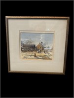 SIGNED OUTBACK WATERCOLOUR FRAMED PAINTING