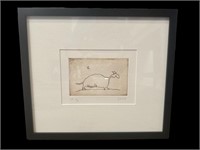"MAN AND BEAST" SIGNED FRAMED ETCHING 7/10