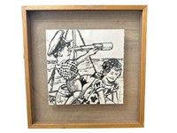 DAVID BROMLEY SIGNED "YOUNG PIRATES " GOUACHE