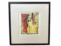 SIGNED DAVID BROMLEY "BOY BY ARCH " A/P FRAMED