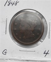 1848 Large 1 Cent Coin