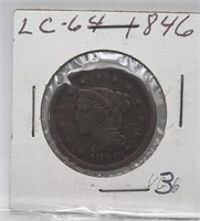 1846 Large 1 Cent Coin