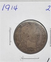 1914 Barber 25 Cent Coin