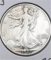 1942S Walking Liberty Half Dollar Coin