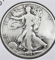 1945S Walking Liberty Half Dollar Coin