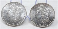 (2) 1904-O Morgan Dollars BU