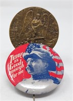 Presbyterian Medal WWI; Teddy Roosevelt Pin