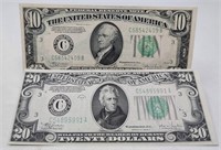 $10, $20 FRN Series 1934-C CU