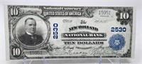 $10 National Currency 1902 New Holland N.B. AU