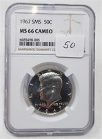 1967 SMS Half Dollar NGC MS 66 Cameo