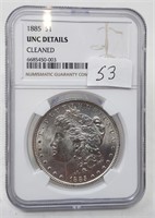 1885 Silver Dollar NGC Unc.-Details
