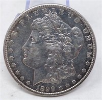 1899-S Silver Dollar AU-P/L Cleaned