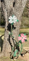 Unique Metal Dogwood Blooms Yard Art