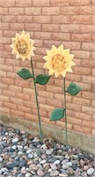 Two Metal Sunflowers