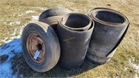 Rolls of Belt, 15 and 16" Tires and Rims