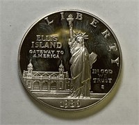 1986 Liberty Silver Dollar Ellis Island