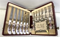 Vintage Royal Crown Derby 12pc Knife & Fork Set