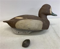 Hand Carved Wooden Duck 14.5" w/Lead Weight